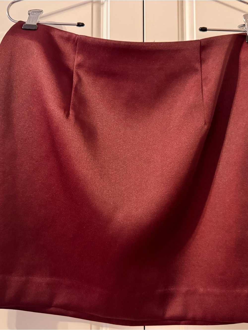 NWT a new day Burgundy Satin Mini Skirt